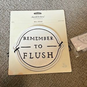 Remember to Flush sign by Hearth & Hand with Magnolia BNWT